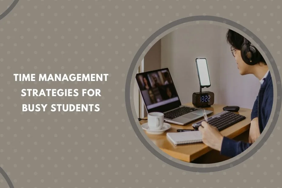Student using a planner and laptop for time management
