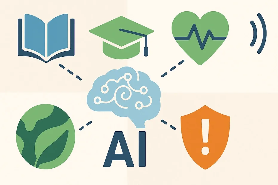 AI tools used for social good and innovation, optimized for editorial and educational use.